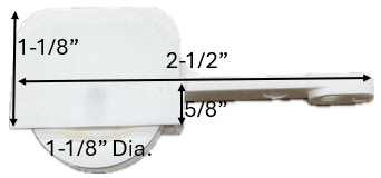 Sliding Screen Door Roller (1-1/8'' Dia. Roller) (2-1/2'' Length) (3/8'' Width)