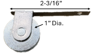 Sliding Screen Door Roller (1'' Dia. Roller) (2-3/16'' Length) (3/8'' Width)