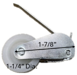 Sliding Screen Door Roller (1-1/4'' Dia. Roller) (1/4'' Roller Width) (1-7/8'' Length)