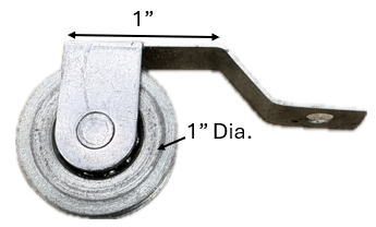 Sliding Screen Door Roller (1'' Dia. Roller) (1-11/16'' Length) (Steel Ball Bearing Wheel)