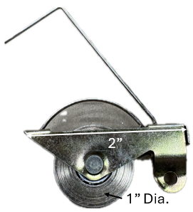 Sliding Screen Door Roller (1'' Dia. Roller) (3/8'' Width) (2'' Length) (Steel Ball Bearing Wheel)