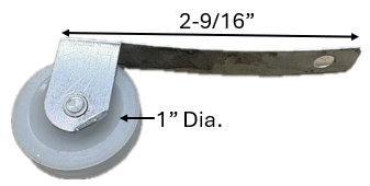 Sliding Screen Door Roller (1'' Dia. Roller) (2-7/16'' Length) (3/8'' Width)