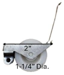 Sliding Screen Door Roller (1-1/4'' Dia. Roller) (1/4'' Roller Width) (2'' Length)