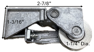 Sliding Glass Door Roller (2-7/8'' Length) (3/4" Wide) (Single Mounting Hole)