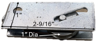 Sliding Glass Door Roller (2-9/16'' Length) (1'' Height) (1'' Wheel Dia.)