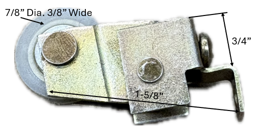 Sliding Glass Door Roller (1-5/8'' Length) (3/4'' Height) (7/8'' Wheel Dia.)
