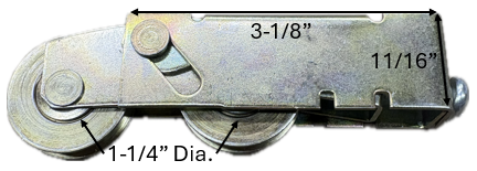 Tandem Patio Door Roller (1-1/4'' Wheel Diameter) (3-1/8'' Length) (Steel Wheels)