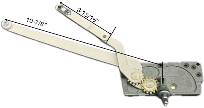Dual Arm Casement Window Operator (Truth Entrygard 15.16) (3-13/16" Arm) (Offset Up) (Left)