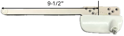 Single Arm Casement Window Operator (Truth Ellipse 15.31) (9 1/2" Arm) (Left) (White)
