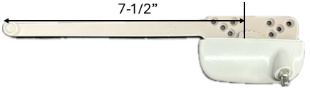 Single Arm Casement Window Operator (Truth Ellipse 15.56) (7 1/2" Arm) (Left) (White)