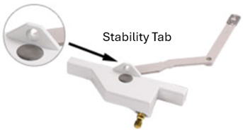 Split Arm Casement Window Operator (Truth Dyad 23.66) (With Stability Tab) (5") (Right) (White)