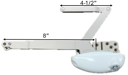 Dual Arm Casement Window Operator Narrow (Roto) (White) (Left)