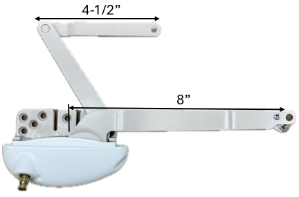 Dual Arm Casement Window Operator Narrow (Roto) (White) (Right)