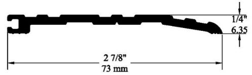 2-7/8" aluminum threshold, 1/4" rise, bevel one side