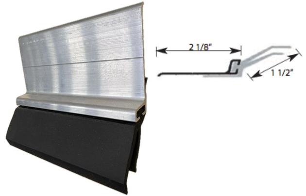 Heavy Duty Garage Door Weatherstripping, 10' Mill, Black Rubber