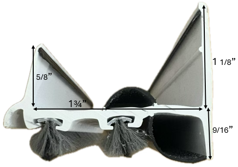 1-3/4", 2 Pile, 1 Bulb, Drip Cap, 36" White