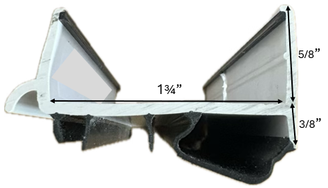 1-3/4", 3 Fin, 1 Bulb, Drip Cap, 36" White