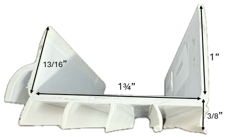 1-3/4", 5 Fin, Drip Cap, 36" White