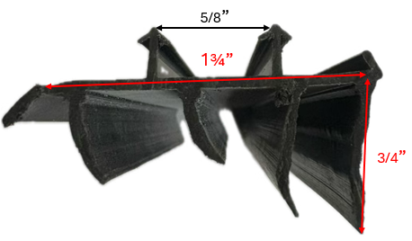 1-3/4", Push-In, 5/8 Gap, 5 Fin, 36" Black