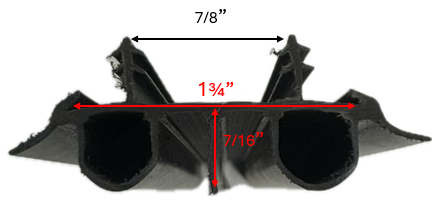 1-3/4", Push-In, 7/8 Gap, 3 Fin, 2 Bulb, 36" Black