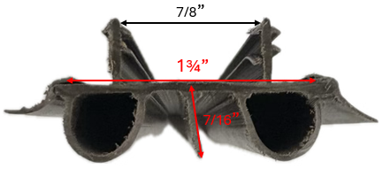 1-3/4", Push-In, 7/8 Gap, 3 Fin, 2 Bulb, 36" Brown