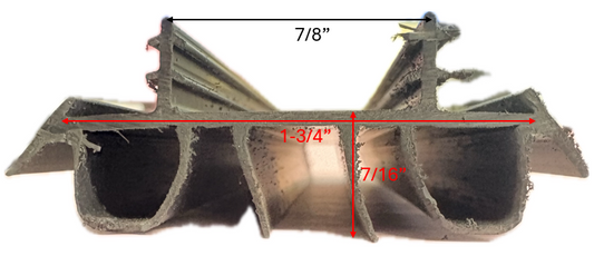 1-3/4", Push-In, 7/8 Gap, 4 Fin, 2 Bulb, 36" Black