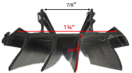 1-3/4", Push-In, 7/8 Gap, 6 Fin, 36" Black