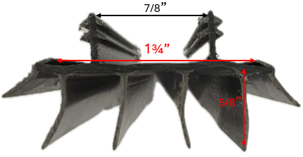 1-3/4", Push-In, 7/8 Gap, 6 Fin, 36" Brown