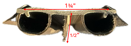 1-3/4", Staple-On, 3 Fin, 2 Bulb, 36" Black