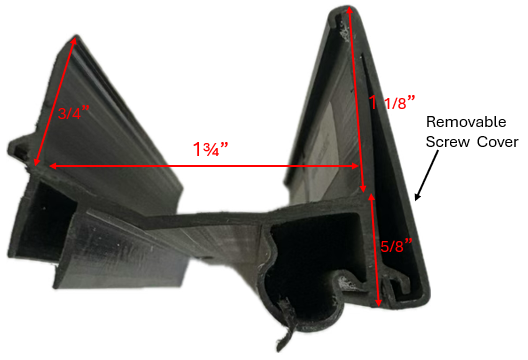 1-3/4", 2 Fin, 1 Bulb, Drip Cap, 36" Black, With Screw Cover