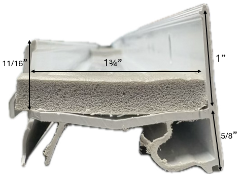 1-3/4", 2 Fin, 1 Bulb, Drip Cap, 36" White