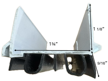 1-3/4", 3 Fin, 2 Bulb, Drip Cap, 36" White