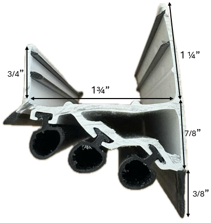 1-3/4", 2 Fin, 3 Bulb, Bevelled, 36" White