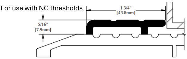 1-3/4" aluminum nosing, 5/16" rise