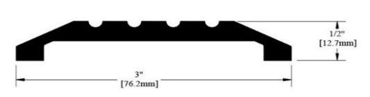 3" aluminum threshold, 1/2" rise, bevel both side