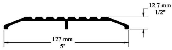 5" aluminum threshold, 1/2" rise, bevel both side