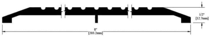 8" aluminum threshold, 1/2" rise, bevel both side