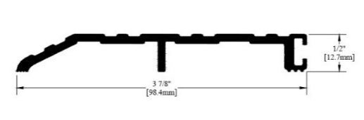 4" aluminum threshold, 1/2" rise, bevel one side