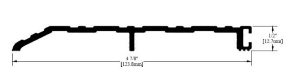 5" aluminum threshold, 1/2" rise, bevel one side
