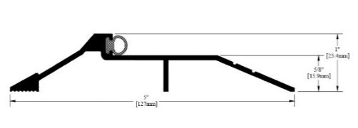 5" aluminum door stop w/1" bumper, 5/8" rise