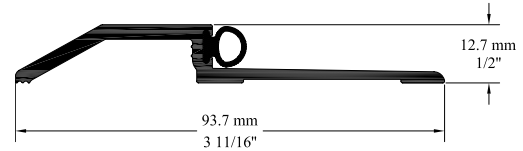 3-11/16" aluminum door stop w 1/2" bumper