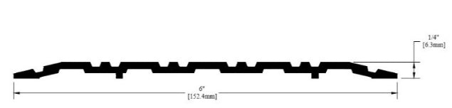 6" aluminum threshold, 1/4" rise, bevel both side