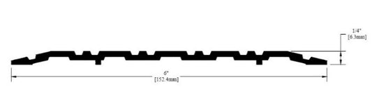 6" aluminum threshold, 1/4" rise, bevel both side