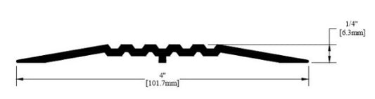 4" aluminum threshold, 1/4" rise, bevel both side
