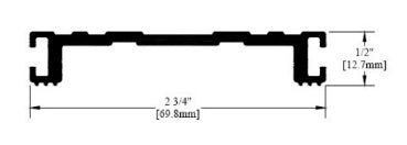 2-3/4" aluminum threshold, 1/2" rise, square both side