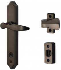 ML Lever Set with Keyed Deadbolt (2 Posts, Black)