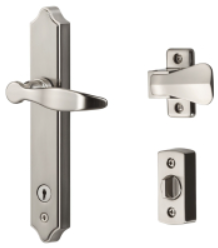 ML Lever Set with Keyed Deadbolt (2 Posts, Satin Chrome)