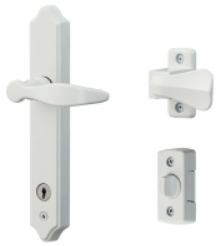 ML Lever Set with Keyed Deadbolt (2 Posts, White)