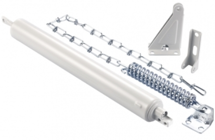 Standard Door Closer With Wind Chain, White