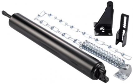 Heavy Door Closer With Chain & Wide Jamb Bracket, Black